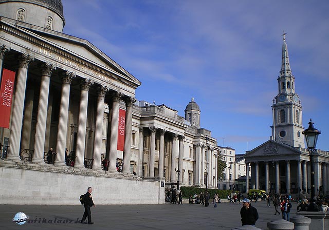 London Nemzeti Galéria és a St. Martin-in-the-Fields templom