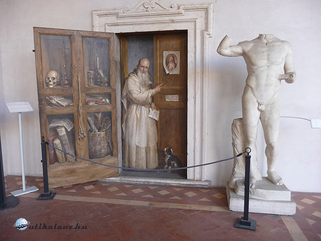 Michelangelo kerengője a – Diocletianus termában.i Tréfás kedvű volt a festő